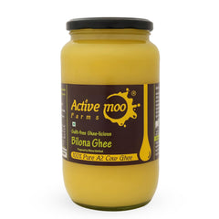 Organic Natural Pure A2 Cow Bilona Ghee By Active Moo Farms | Good Source Of Vitamin A, E & Healthy Shudh Cow Ghee Perfect For Baking | (1 Litre) 33.8 Ounce | Jar Pack