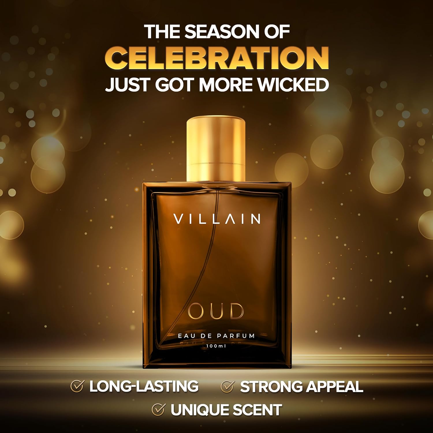 Villain Snake + Oud Eau De Parfum 100ml 3.4 Fl.oz. Each Pack Of 2 | Strong, Smoky, Sexy & Masculine Fragrance