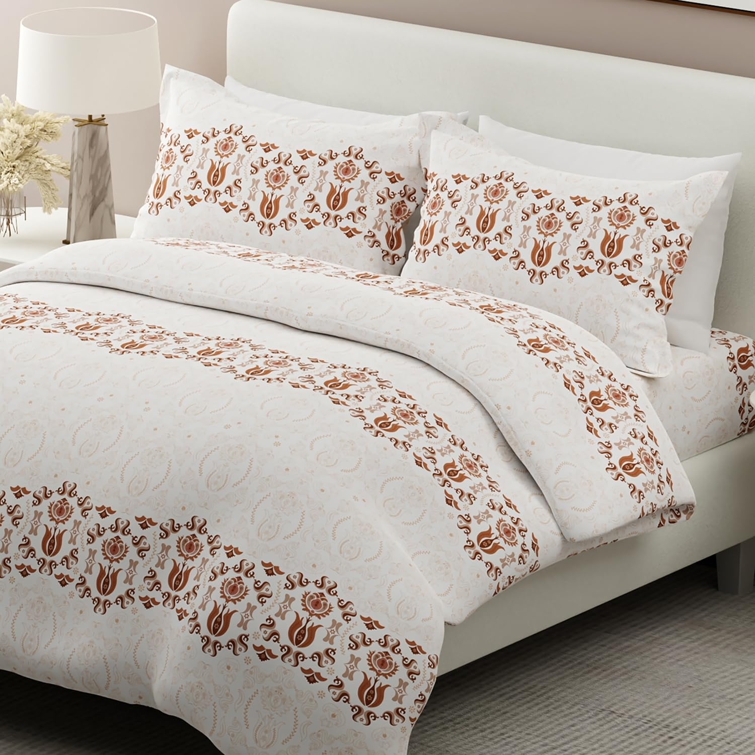 100% Cotton Bedsheet Set For Double Bed - 108 X 108 Inches, White | 1 Double Bed Sheet & 2 Pillow Covers - Gift For Weddings Or Birthdays King Size