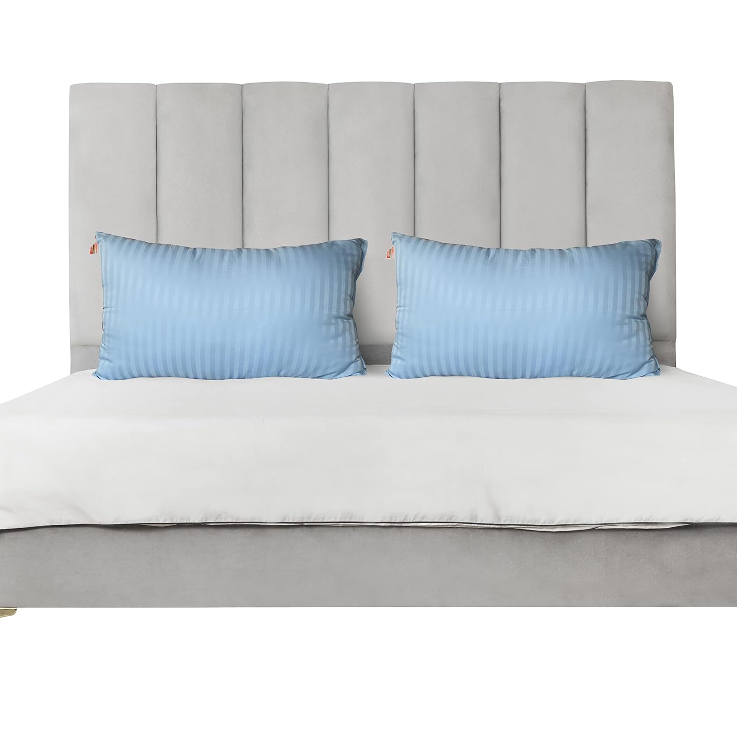 Premium Hotel Quality Soft Polyester Blend Fiber Pillow, Sky Blue - 16x24 Inch | Standard Size, Neck Support, Washable, Removable Cover | Bed Pillow, Comfortable Pillow - Set Of 2