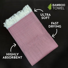 Heelium Bamboo Bath Towel 600 Gsm | Ultra Absorbent 3x Softer Than Cotton Towels | Pack Of 2 - White
