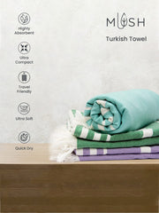 Mush 100% Bamboo Light Weight & Ultra-Compact Turkish Towel | Super Soft, Absorbent, Quick Dry, Anti-Odor Bamboo Towel (8, Assorted)