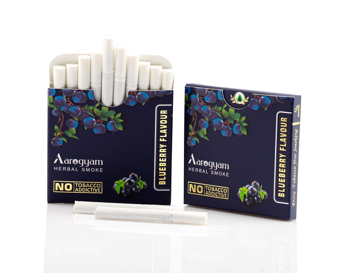 Blueberry Flavour Cigarette For Relieve Stress & Mood Enhance - 10 Sticks In Each Packet | No Bad Smell, Non Addictive, No Harmful - Tobacco & Nicotine Free