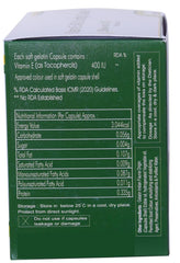 Pharmazain Life Sciences Vitamin E Capsules For Face & Hair | 400mg Vitamin E Capsule For Beautiful Glowing Face, Healthly Skin, Hair & Eyes Nutrition | 50 Capsules 5 Strips , 150gm 0.3lbs