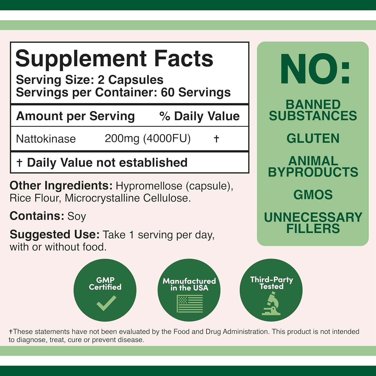 Athinika Nutrition Nattokinase Supplement 4,000 Fu Servings, 120 Capsules Derived From Japanese Natto Systemic Enzymes | 120 Capsules, 200gm 0.4lbs