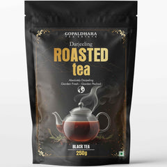 Gopaldhara Darjeeling Roasted Black Tea - 250gm Stand Up Zipper Pouch, 8.8 Ounce | Flavory Golden Orange Pekoe Black Tea - Rich Taste & Flavor | Low Caffeine, Gluten Free