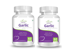 Nature's Velvet Garlic Pure Extract 500mg, Contains Vitamins A, C & Various Amino Acids | 60 Veggie Capsules 100gm 0.2lbs Each Pack Of 2