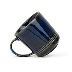 Large Ceramic Coffee Mug Set Of 2 - Blue Green, 400ml Each | Ceramic Mug With Glossy Finish - Mug For Coffee | Ceramic Coffee Mug - Porcelain Coffee Cup | Microwave Safe