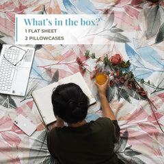Printed Cotton Bedsheet For Double Bed With 2 Pillow Covers - 108x108 Inches, White | Ideal For Guest Houses, & Daily Home Use King Size Bed Sheet