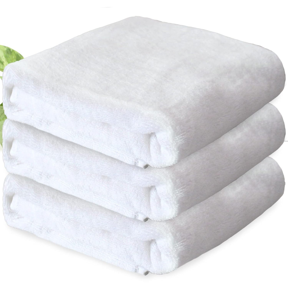 Heelium Bamboo Bath Towel | Lightweight & Quick Drying | Ultra Absorbent Towel 400 Gsm | Pack Of 3 (White)