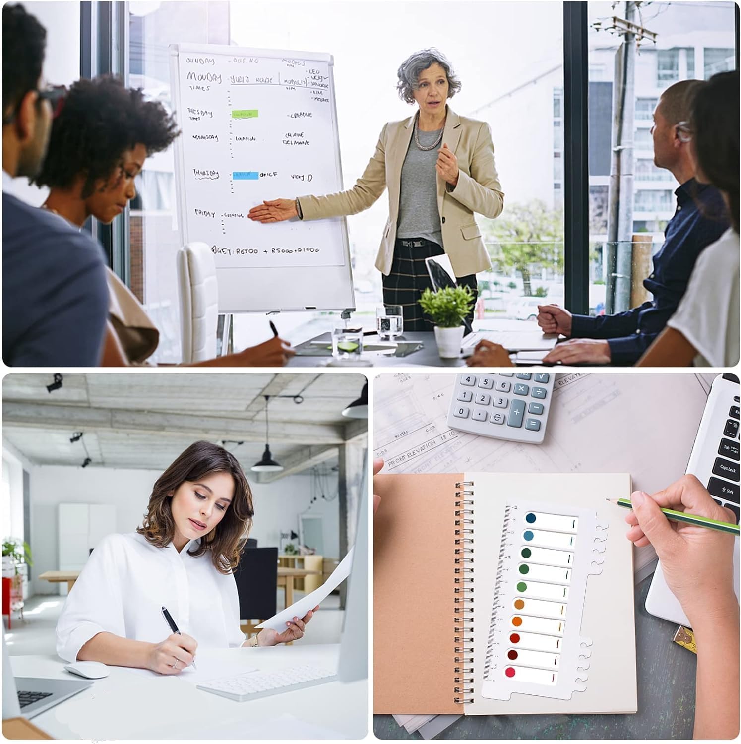 200 Sheet Doted Sticky Note With Header Transparent Ruler Function | Writable Index Tabs For Books