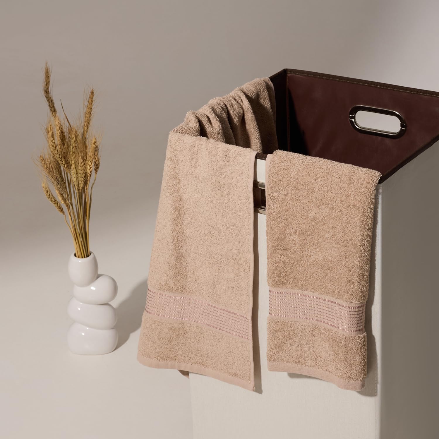 Kopa By Bianca 100% Cotton Soft Terry Towel Bath Towel L D`Ross 900 Gsm (Taupe) - 2 Pcs