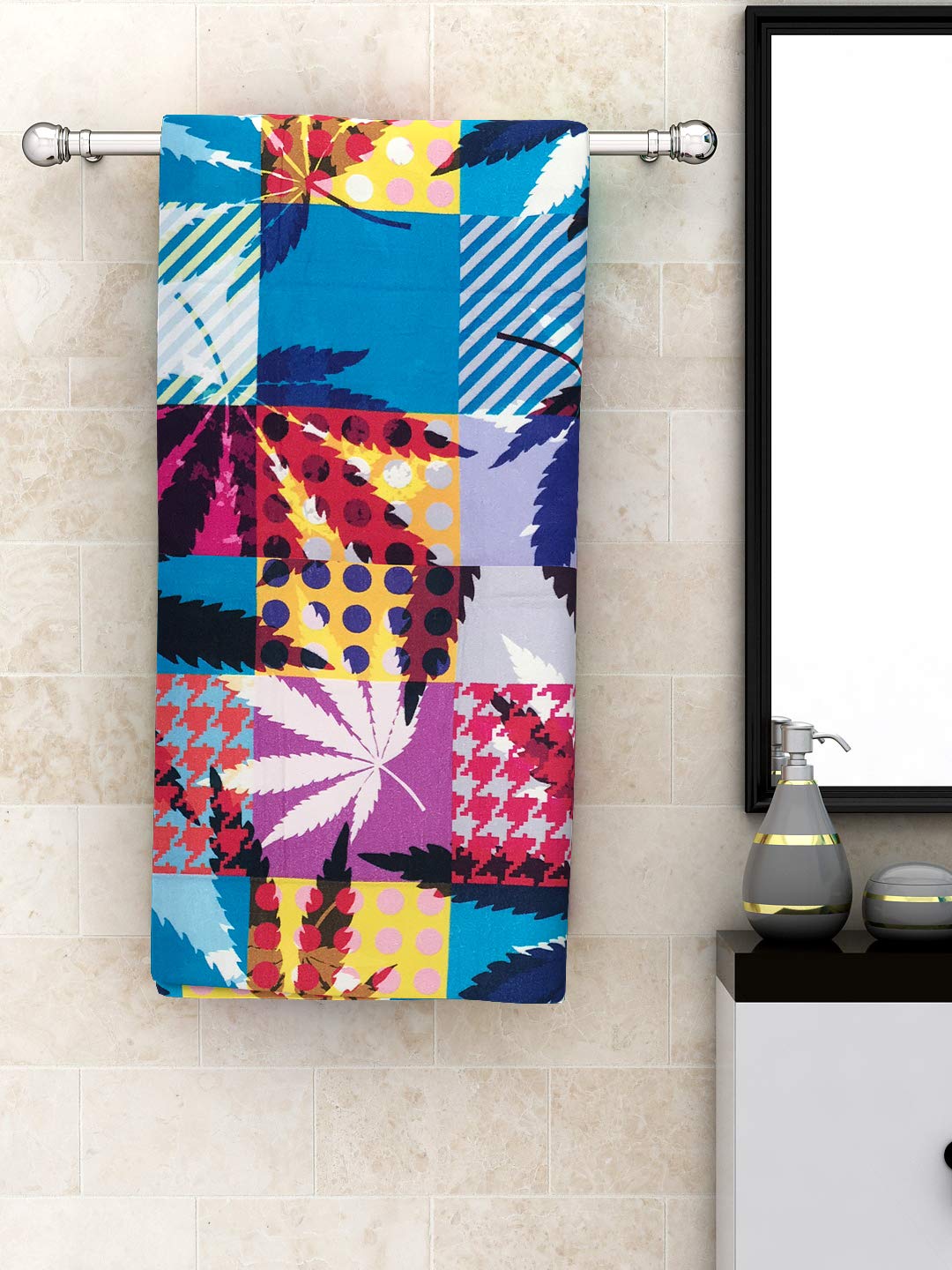 Athom Trendz Living Cotton Printed Bath Towel 300 Gsm (V7)