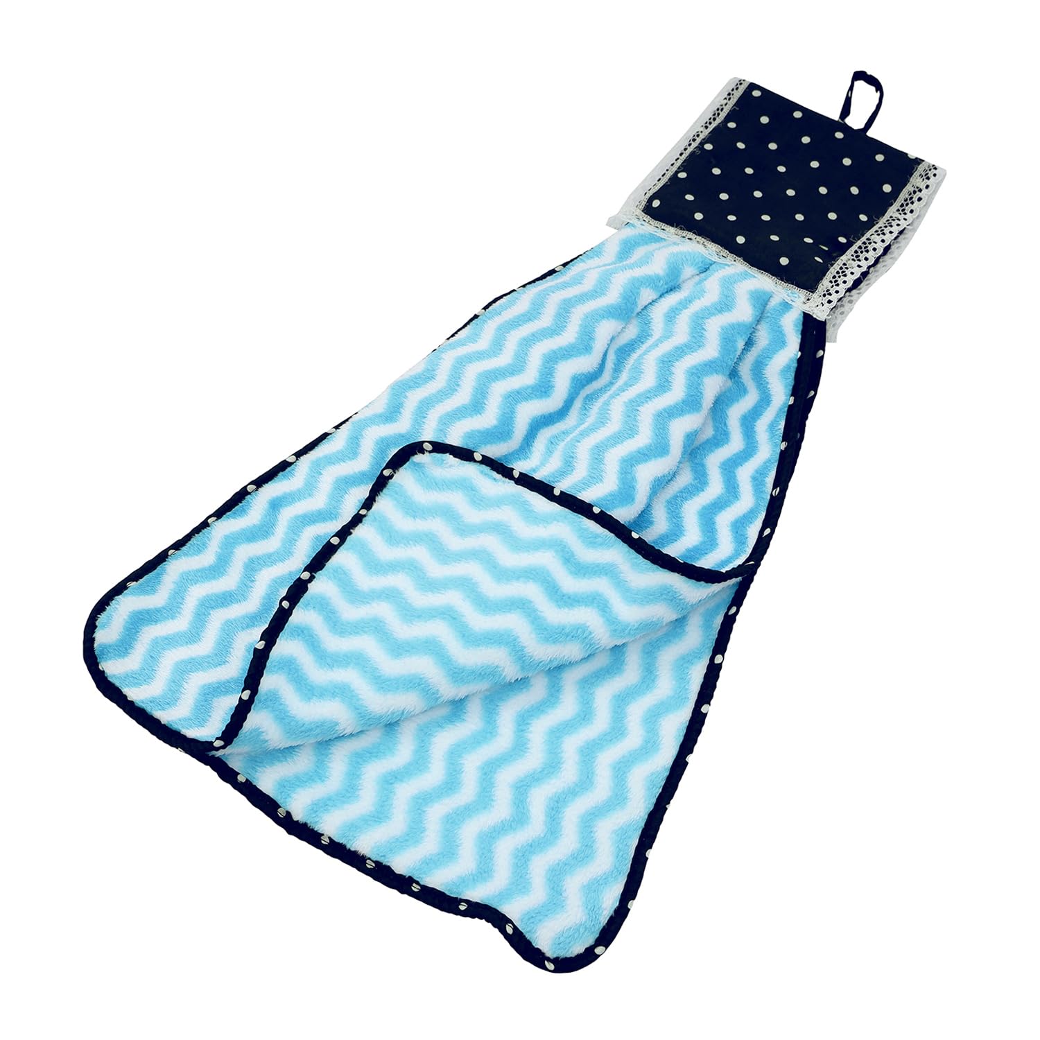 Kuber Industries Hand Kitchen Towel 400 Gsm | Super Soft, Fluffy & Absorbent Cotton Hand Towel Perfect For Daily Use Zig Zag Pattern | (Multicolor) - Pack Of 2