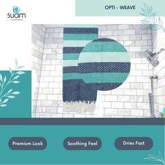 Suam Candy Cotton Towel 400 Gsm | Quick Dry, Soft & Absorbent Ideal For Bath, Beach, Gym & Travel (Magic Mint & Ocean Green)