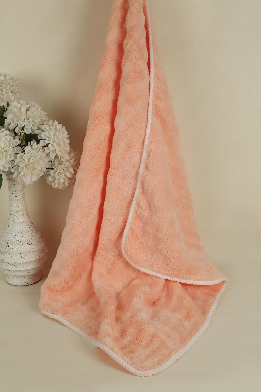Hanker Bubble Luxury Feather Feel Bath Towel 400gsm | Instant Dry Fabric, Ultra-Soft & Plush Full Large Size Skin Friendly Fabric (Blue & Orange)- Pack Of 2