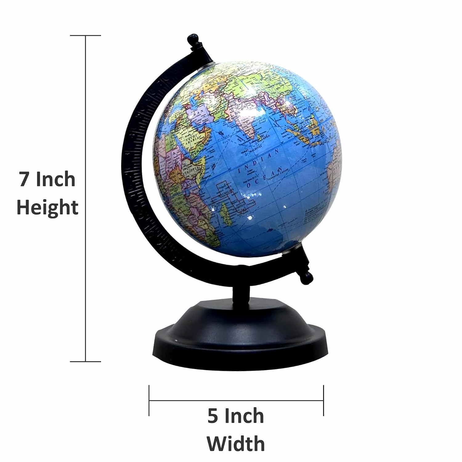 Political Globe 5 Inch For Learning World Map For Kids & Students UPSC Aspirants, Home & Office, Desk Decor, Political Globe, Pack Of 1