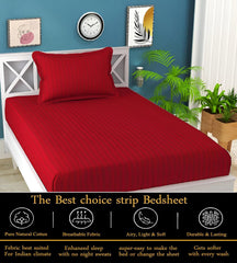 1 Single Bedsheet With 1 Pillow Cover - 60 X 90 Inches, Maroon | Durable & Long-Lasting | Naturally Soft, Breathable, & Skin-Friendly