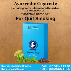 Royal Swag Ayurvedic & Herbal Cigarette, Mint Flavour Smoke Tobacco Free Cigarettes With Shot - 100 Sticks, Shot-1