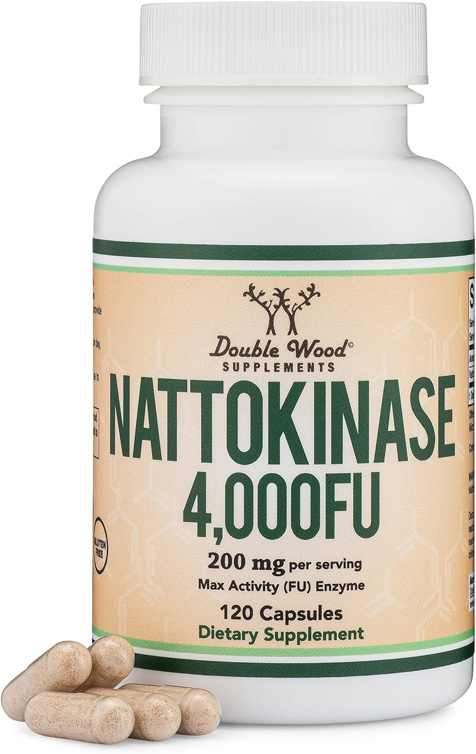 Athinika Nutrition Nattokinase Supplement 4,000 Fu Servings, 120 Capsules Derived From Japanese Natto Systemic Enzymes | 120 Capsules, 200gm 0.4lbs