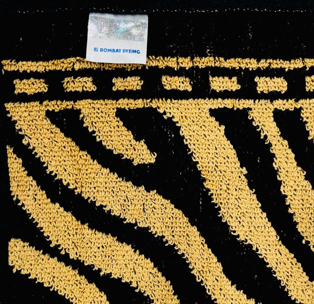 Bombay Dyeing Velour Tiger Printed 100% Cotton Super Soft Hand Towels 900 Gsm (Beige) - 6 Pcs