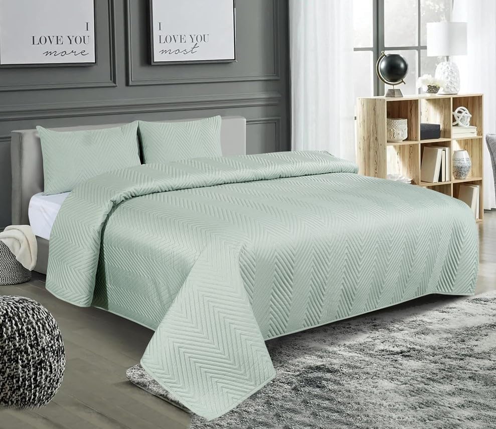 Solid Bedsheet For Double Bed With 2 Pillow Covers | Size - 90 X 100 Inches, Pista Green | Light Weight, Suitable For All Seasons & Easy To Wash