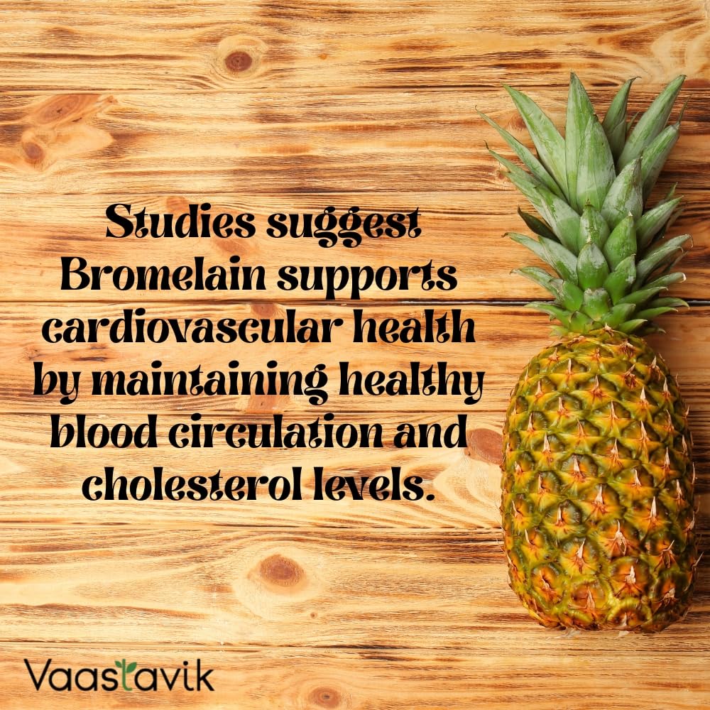 Vaastavik Bromelain Supplement 3000 Gdu / G Vegan Capsule 500mg | 60 Veg Capsules