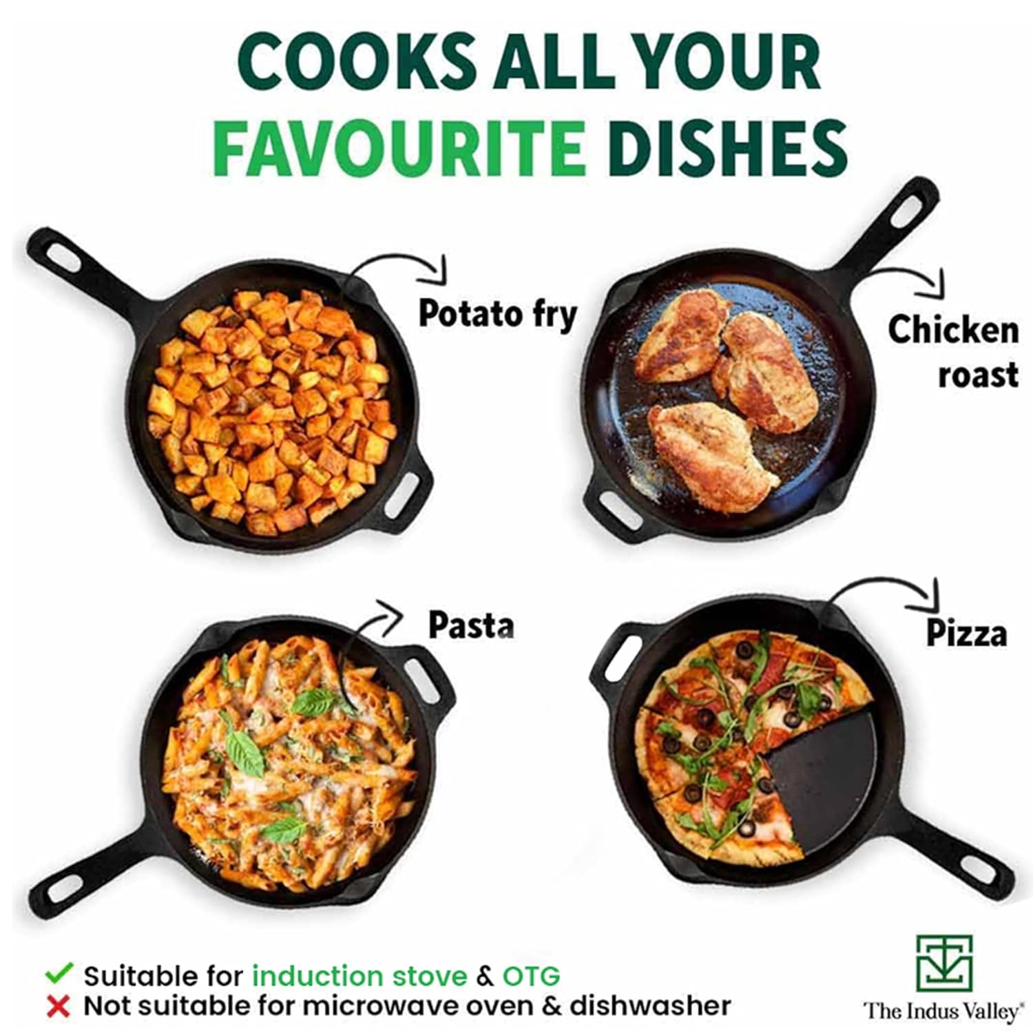 Super Smooth Black Cast Iron Fry Pan Or Skillet With Free Iron Tadka Pan - Medium 25.4cm, 10 Inch, 1.7 Liters, 2.4 Kg | Induction Friendly, Nonstick, Pre-Seasoned Fry Pan,100% Pure & Toxin Free