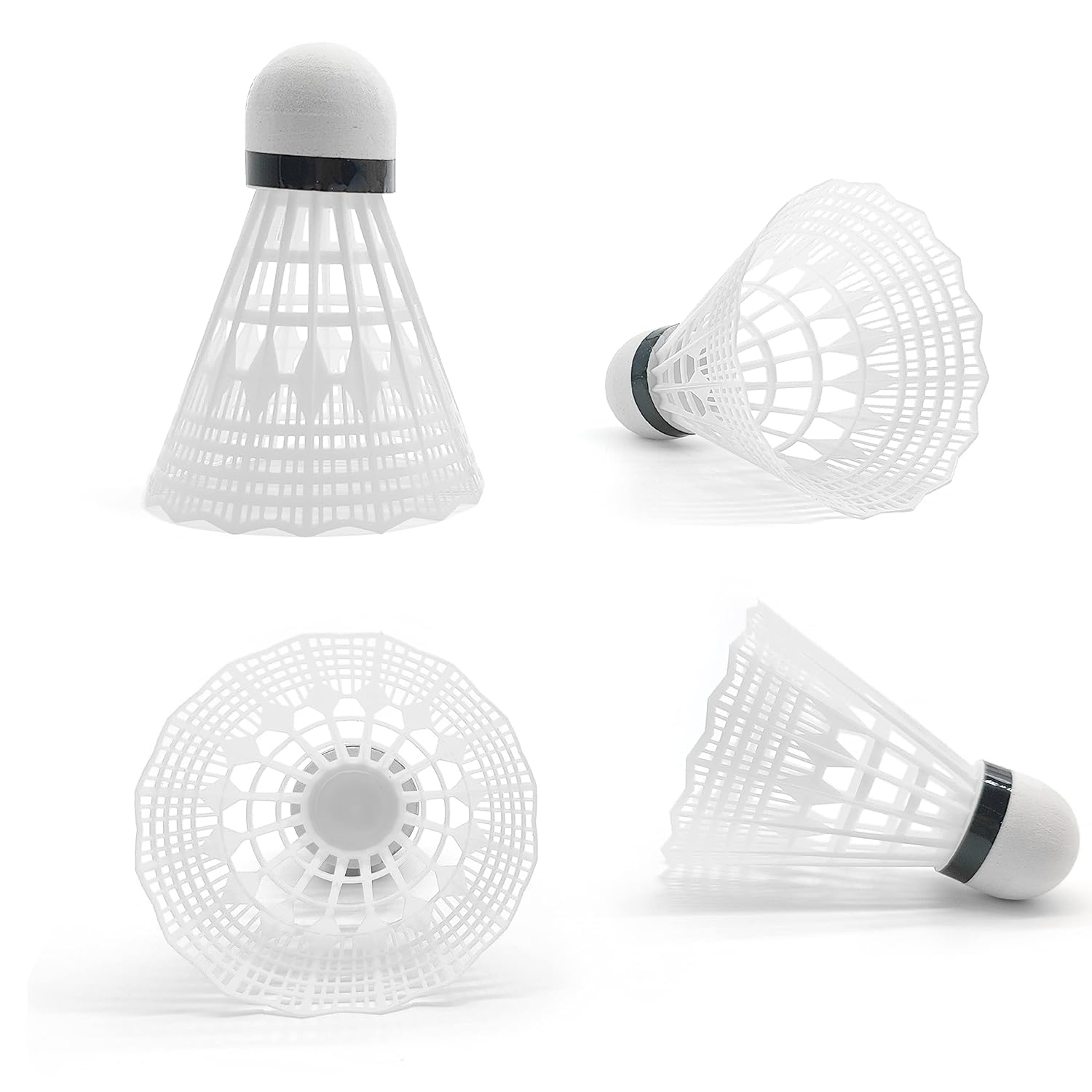 Taktzeit Badminton Nylon Shuttlecocks Birdies For Training And Backyard Family Game | White , Pack Of 12
