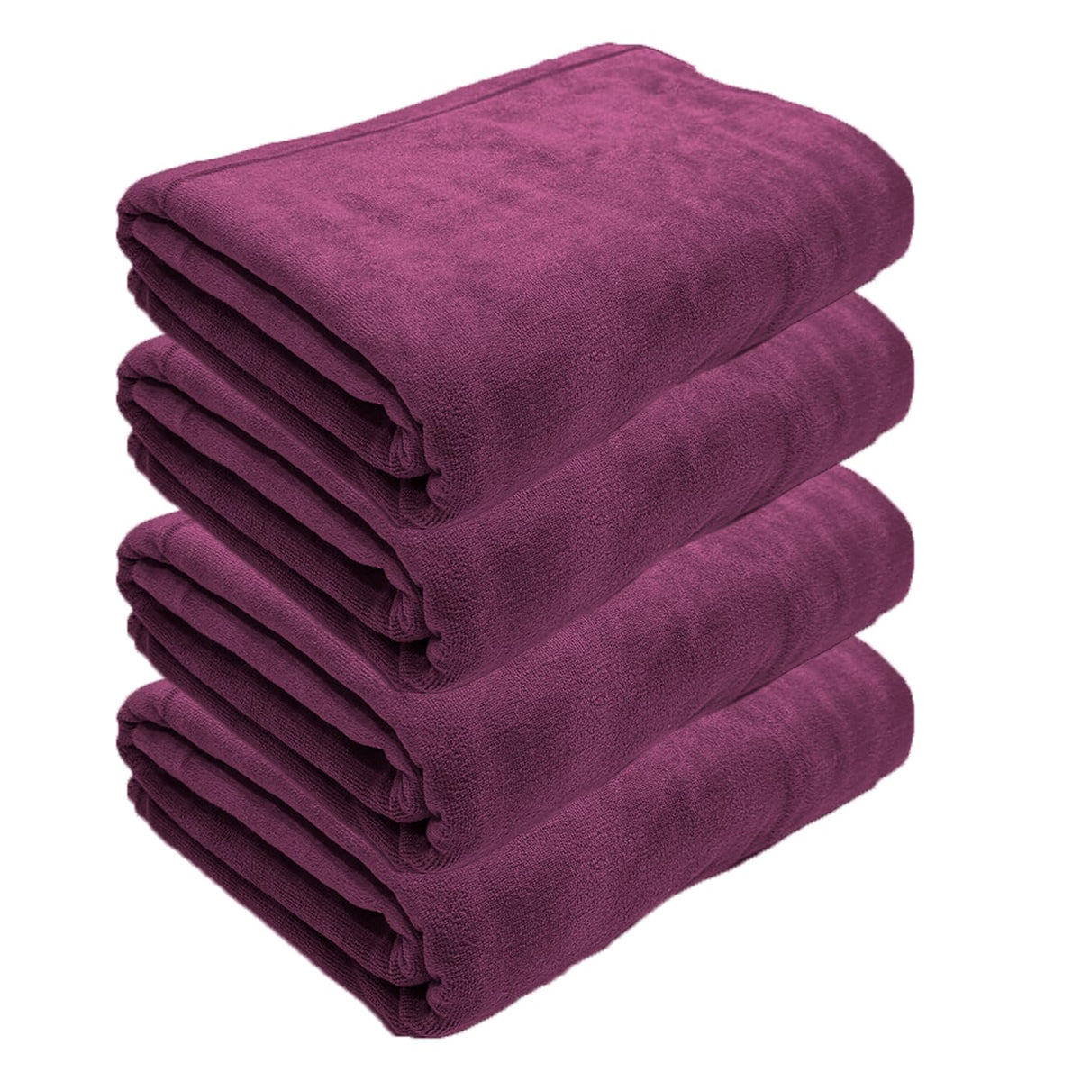 Black Gold The Finer Touch Oversized Microfiber Bath Towel 2600 Gsm | Soft Quick-Dry Microfiber Towel For Men & Women | Lightweight, Absorbent & Travel-Friendly (Purple) - Pack Of 4