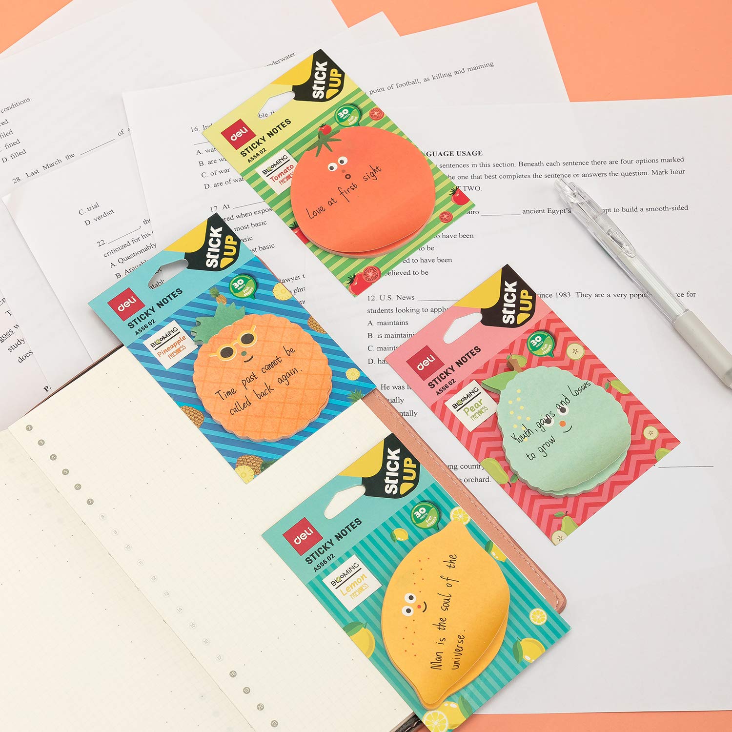 Fruit Design Sticky Notes | 3x3 Inch, Size Self Adhesive Sticky Notes, 30 Sheets Each (Pack Of 1)
