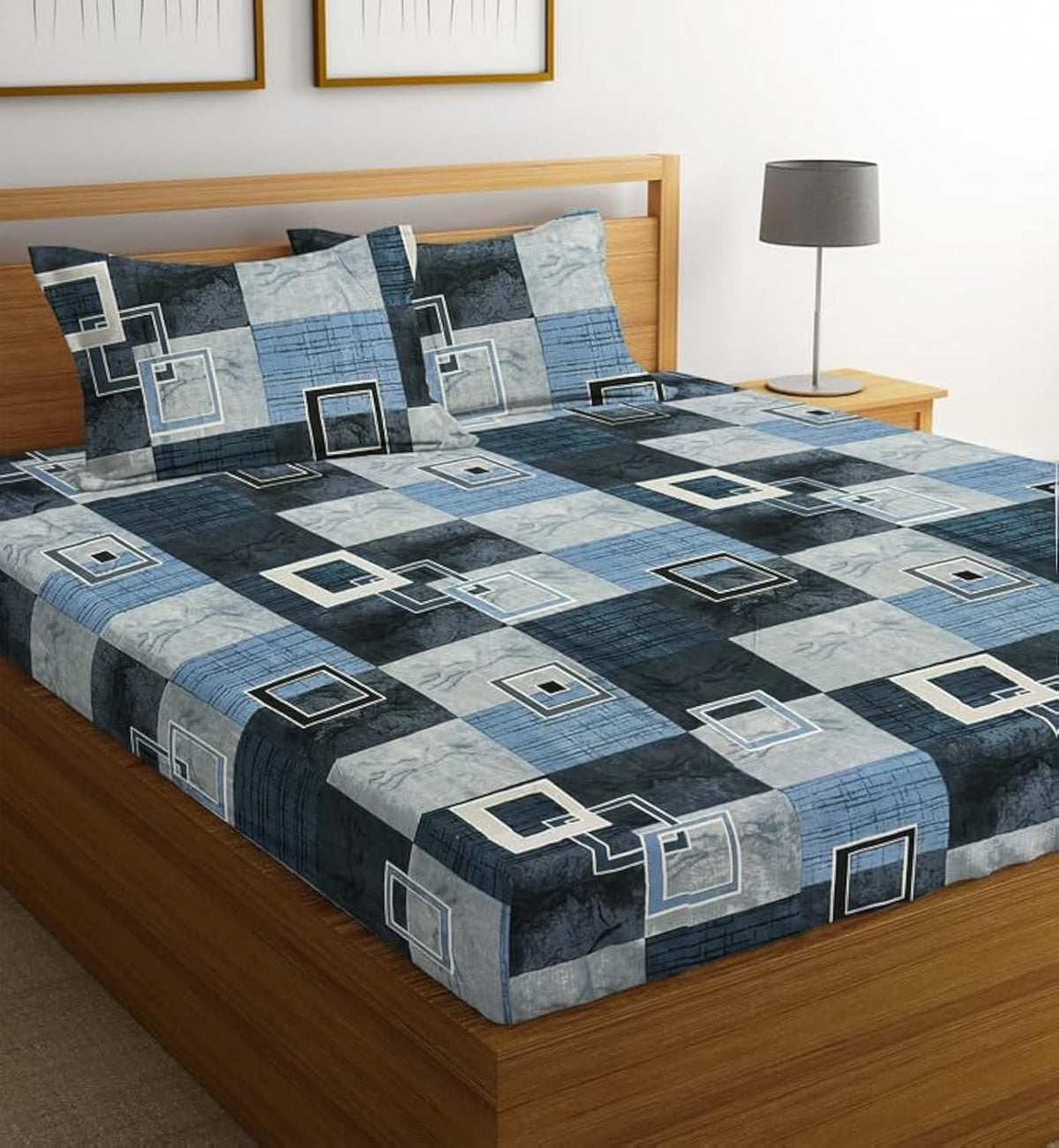 Microfiber 1 Double Bedsheets With 2 Matching Pillow Covers | 85 X 86 Inches, Multicolor - Double Soft Breathable Wrinkle Free Sheets | Soft & Comfortable Bed Sheets