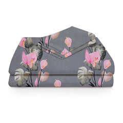 100% Cotton Single Bed Sheet With 1 Matching Pillow Covers For Single | 60 X 90 Inches, Grey - Ideal For All Season Comfortable Bedsheet