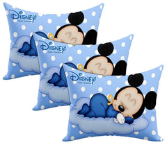 Kid's Disney Mickey Team Pillow For Sleeping, Sky Blue - 12x18 Inches | Cozy & Fluffy Super Soft Pillow | Suitable For All Sleepers, Multipurpose & Comfortable, Breathable - 3 Pcs
