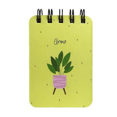 Spiral Pocket Notebook, Cute Mini Notepad, Handy Notebook For School (Grow) Pack Of 1