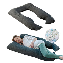 Full Body U Shaped Pregnancy Pillow For Pregnant Women, Belly Support Pillow, Grey | Maternity Pillow For Pregnancy Sleeping | Gift For Expectant Mother, Easy To Maintain, Washable Cover