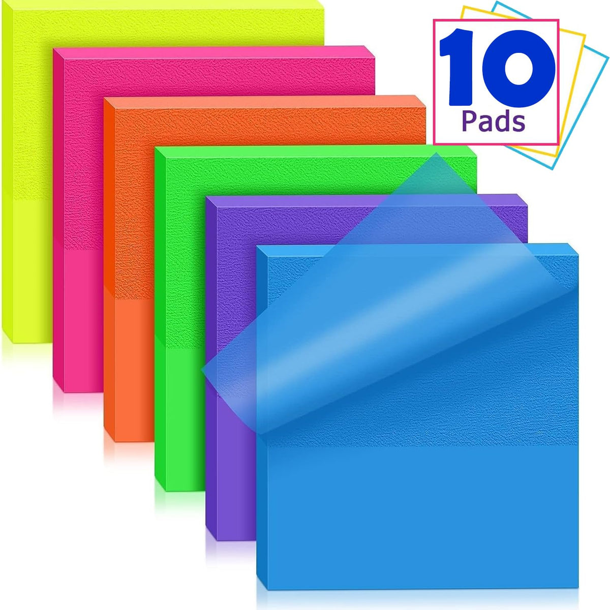 Transparent Self-Sticky Note Pads - Perfect For Studying And Writing, Sheet 500 Pcs, Multicolor