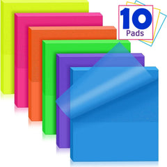 Transparent Self-Sticky Note Pads - Perfect For Studying And Writing, Sheet 500 Pcs, Multicolor