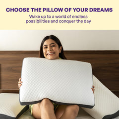 Memory Foam Pillows Supports Neck & Shoulder Pain For Sleeping, Size - King | Ergonomic Orthopedic Cervical Spondylosis Cushion For Back, Stomach & Side Sleepers - Pack Of 1