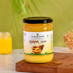 100% Natural Desi Cow Ghee By Orgrain India | Rich In Nutrients & Healthy Desi Cow Ghee For Bones Health | (500ml) 16.9 Ounce | Jar Pack