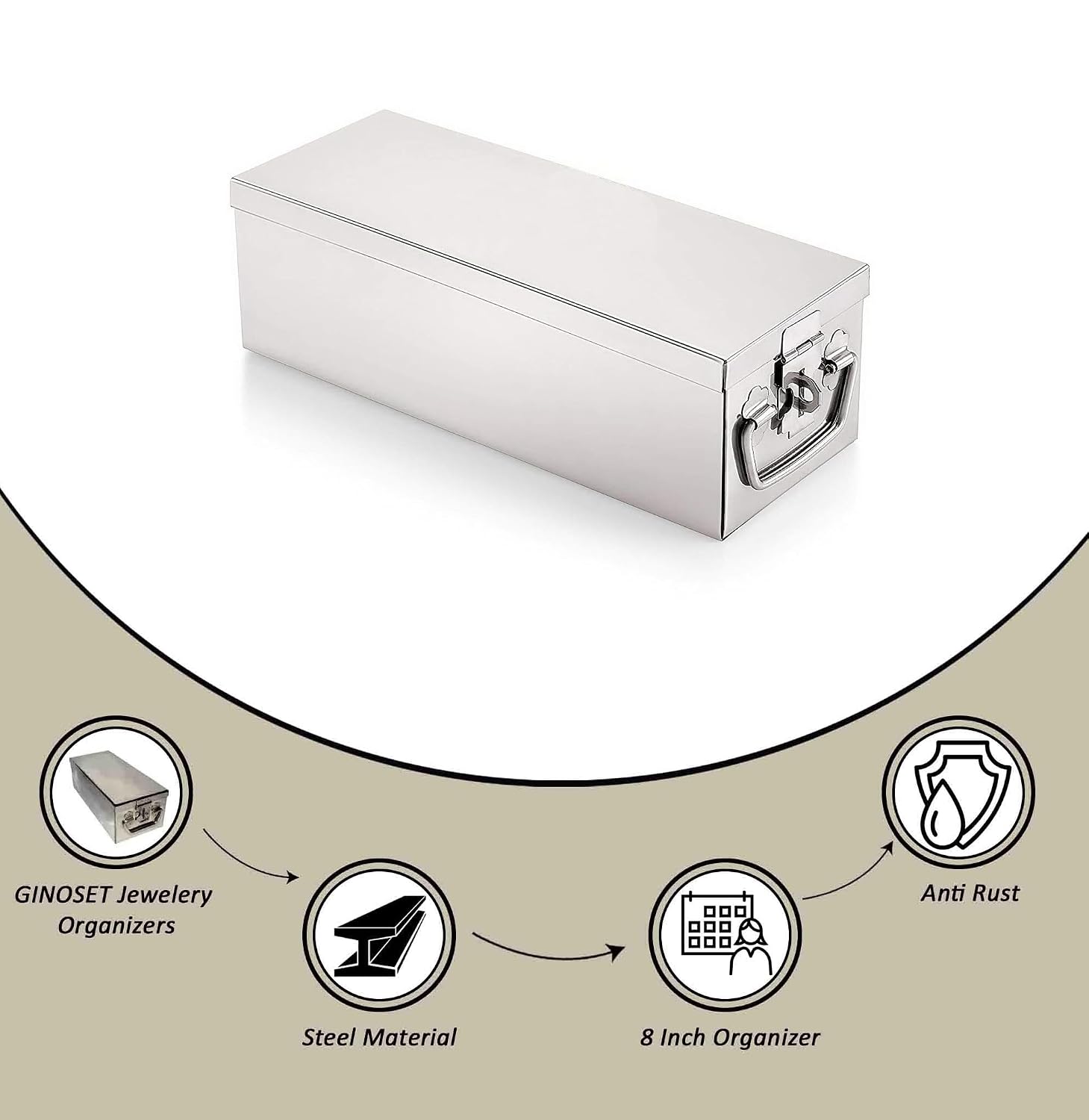 Stainless Steel Locker Boxes, Cheque Book Box, Jewelry Boxes, Cash Box, Bank Locker Box, Peti Size - 12 Inch Cash Box (12" Long (Large) - 12" X 5" X 4"), Colour - Silver