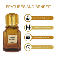 Ajmal Amber Poivre Eau De Perfume 100ml 3.4 Fl.oz.  Long Lasting Perfume | Perfect Gift For Men & Women