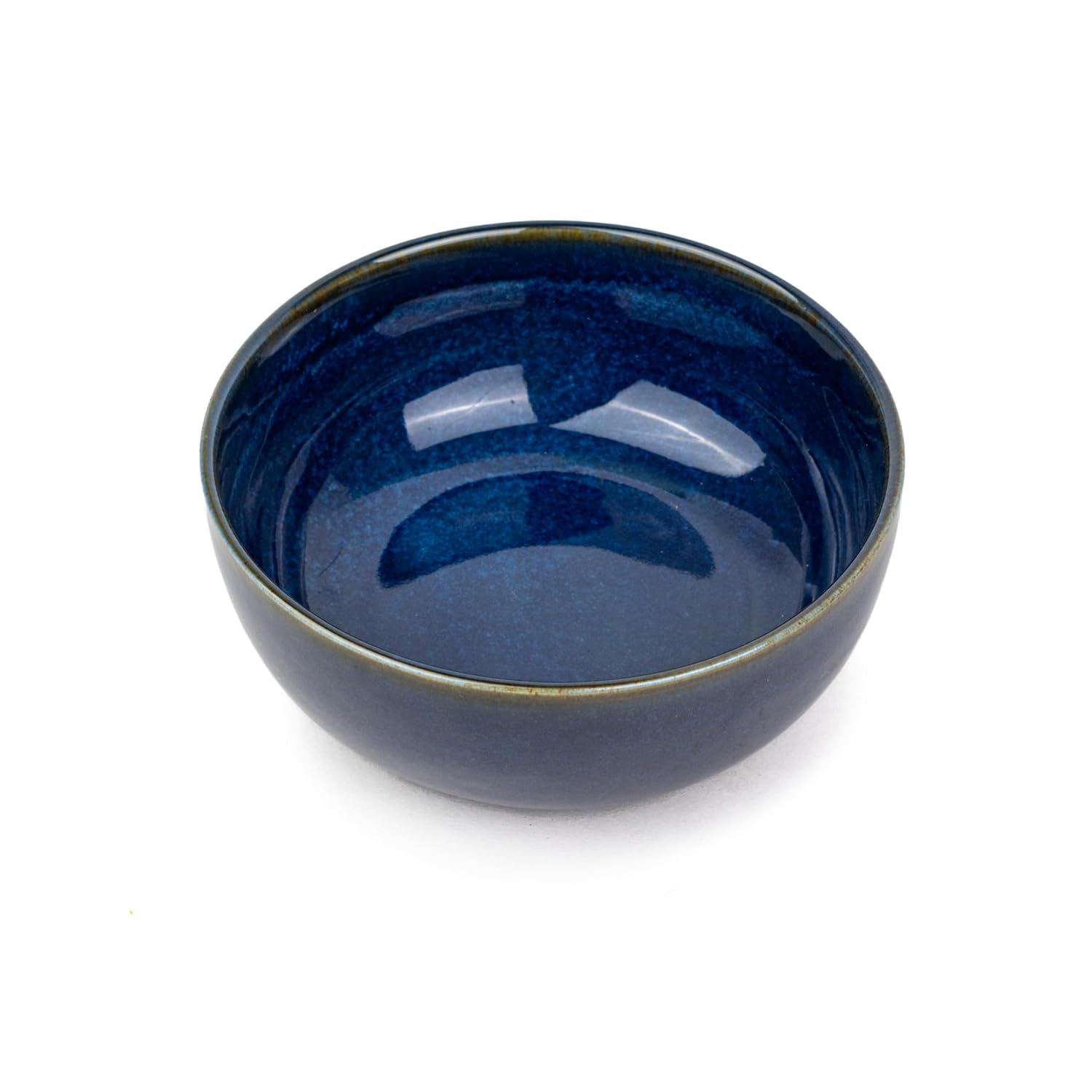 Ceramic Medium Bowl Set Of 2 Pieces - 18cm, Blue Green Reactive, 1000ml Each | Glossy Finish Stoneware Ceramic Serving Bowls | Ceramic Bowl - Pasta Serving Bowl | Microwave Safe