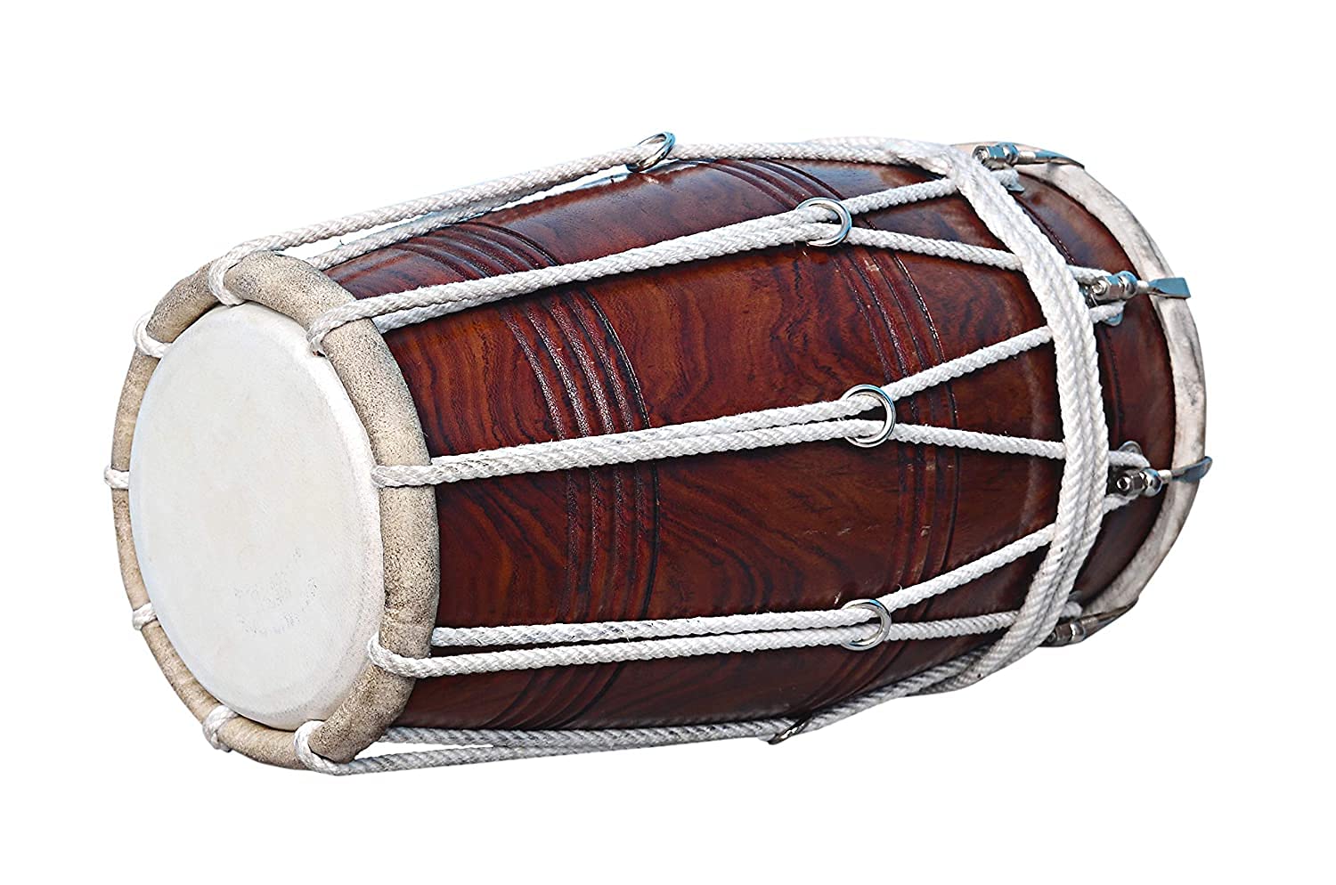 Special Half Rassi Sheesham Wood Dholak Drum With Padded Bag - Brown | Perfectly Symmetric Round Dholak - Dholak For Festival, Wedding, Satsang | Very Easy To Tune