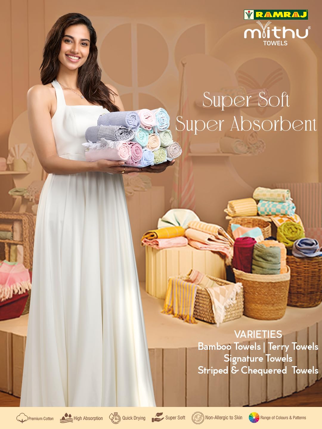 Ramraj Cotton Soft & Absorbent Terry Bath Towel 450 Gsm (Aqua Blue)