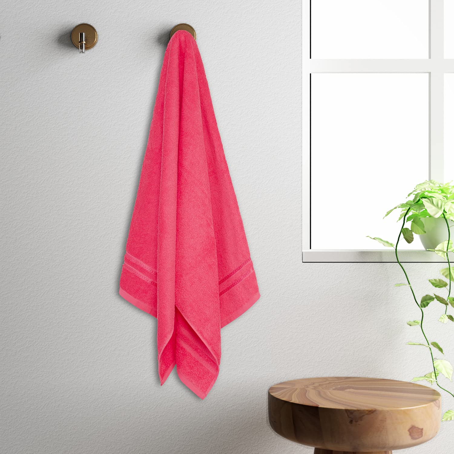 Welhome 100% Cotton Quik Dry Bath Towel 500 Gsm - Coral