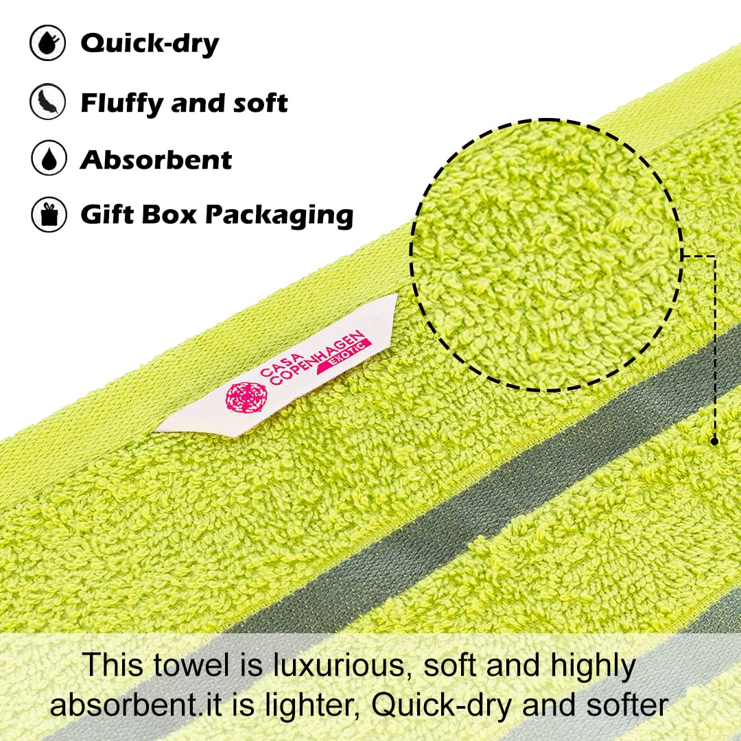 Casa Copenhagen Egyptian Cotton Exotic Bath Towel 500 Gsm - Lime Green