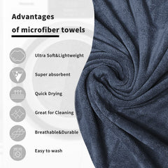 Sassoon Venir Microfiber Men XL Bath Towel 450 Gsm | Ultra Soft Material, Towel For Daily Use (Denim)