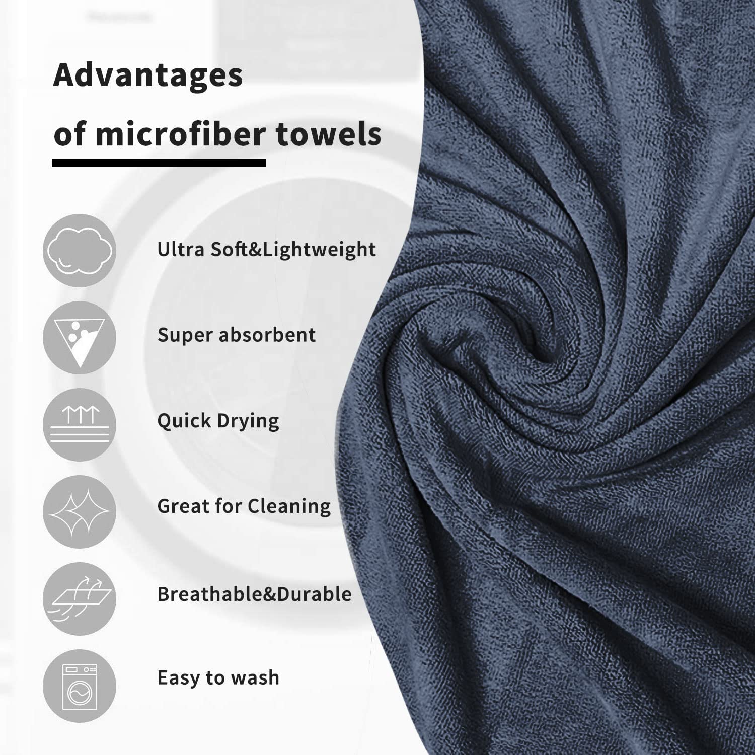 Sassoon Venir Microfiber XXL Men Bath Towel 450 Gsm | Ultra Soft Material, Towel For Daily Use (Denim)