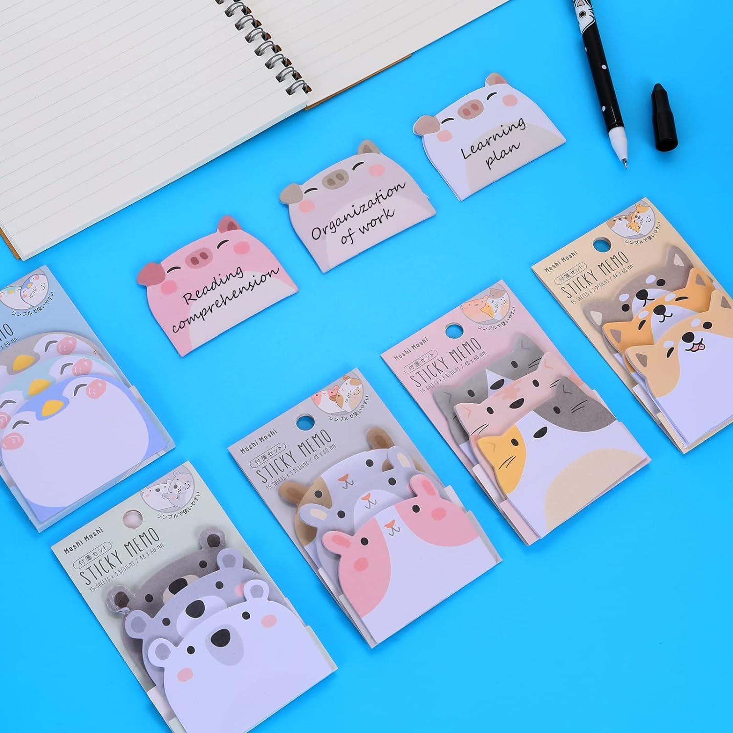 Cartoon 270 Pcs Sticky Note Pad Self Stick Notes School Accessories For Kids Pack Of 6, Multicolor